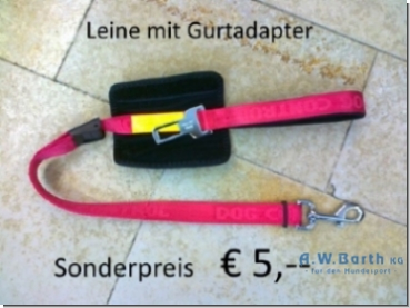 Dog Control Leine mit Gurtadapter