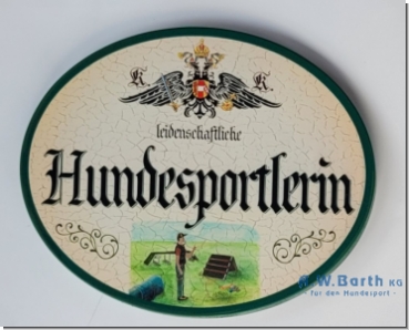 Türschild Hundesportlerin